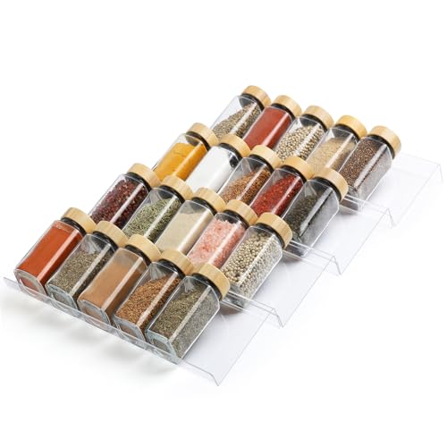 Spice Drawer Organizer 4 Tier (Large / Clear 4 Pack)
