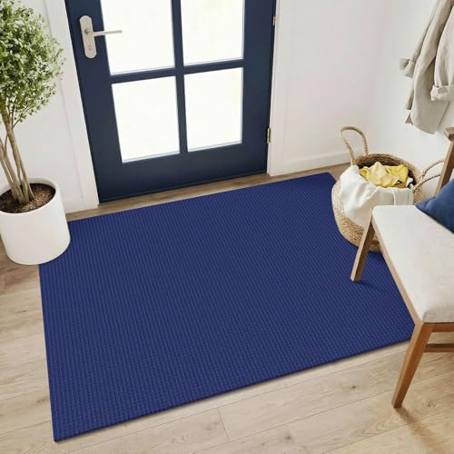 Washable 3x4 Entry Area Rug (Deep Navy Blue / 3' x 4' (Rectangular))