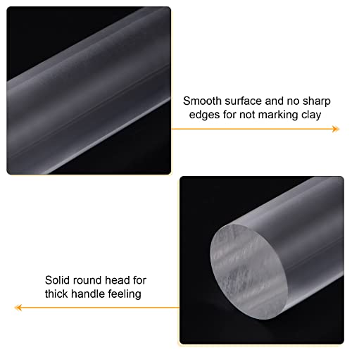 Acrylic Clay Roller 6 Inch x 1 Inch Solid Non (Transparent / 6 Inch x 1 Inch)