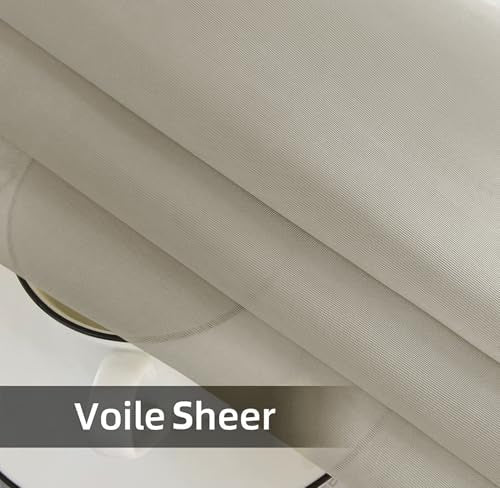 Solid Sheer Rod Pocket Curtain Voile Draperies 2 Panels White Beige Black Grey Ivory 52 Inch Width 54 Inch Long 1 Pair for Kitchen Bedroom Children Living Room Yard (Ancient Grey / 52"W x 54"L (Pack of 2))