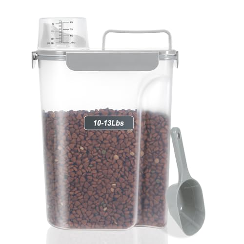 10 13 Lbs Upgrade Capacity Dog Cat Food Storage Container (Grey / 10L-1pack)
