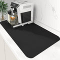 Coffee Mat Super Absorbent Dish Drying Mat Coffee Bar Mat 17"x 30" (Black / 17" x 30")