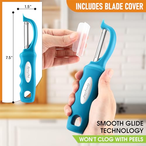 Swivel Vegetable Peeler for Kitchen w (Teal)