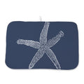 Coastal Beach Dish Drying Mat 18 x 24 inch (18" x 18" / Navy Blue Starfish)