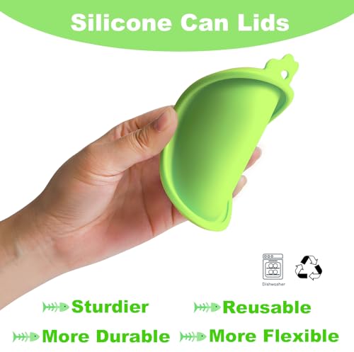 Cat Food Can Covers Lids for 5.5 oz Cans (Green)