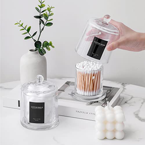 Qtip Holder Apothecary Jars with Lid (Black)
