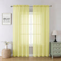 Goose Yellow Sheer Curtains 84 Inches Long 2 Panels (Goose Yellow / 42"W x 84"L (Pack of 2))