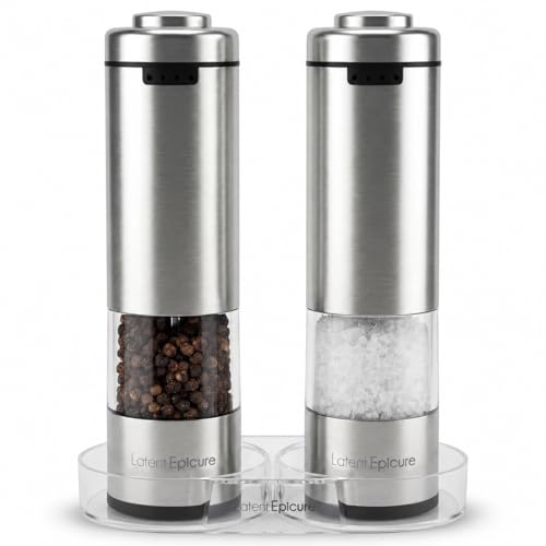 Electric Salt and Pepper Grinder Set (Stainless Steel)