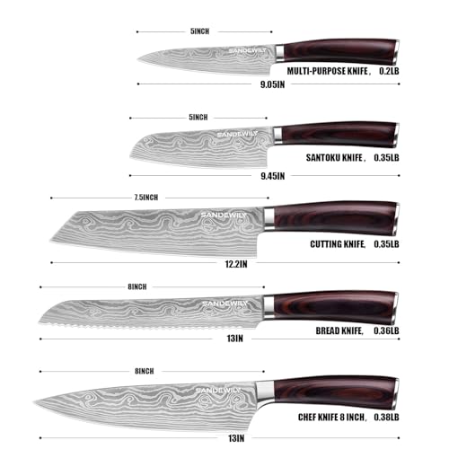 Japanese Knife Set (5PCS Silver)