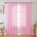 Pink Sheer Curtain for Bedroom Living Room 72 Inches Long 2 Panels Set (Pink / 42"W x 72"L (Pack of 2))