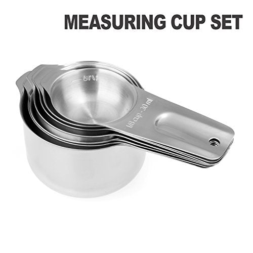 13 Piece Measuring Cups and Spoons Set (13 Piece / Silver)