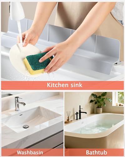 Kitchen Sink Splash Guard 30" 23" 18" Self (Gray / 30" x 3.5")