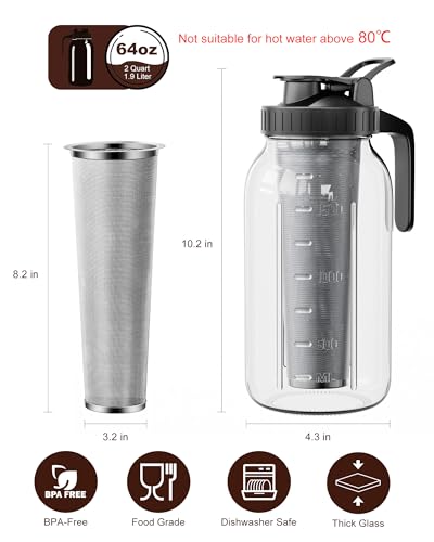 64 oz Cold Brew Coffee Maker (64oz - Black)