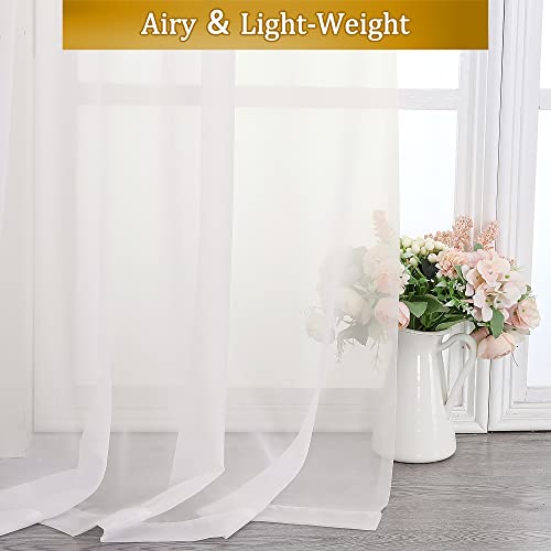 Ivory Curtains 108 inches Extra Long 2 Panels Set (40"W x 108"L (Pack of 2) / Ivory)