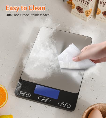 Food Scale 33lb Digital Kitchen Scale for Food Ounces Grams Rechargeable (Black / Large)