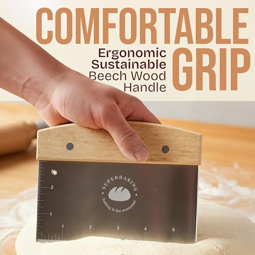 Multipurpose Bench Scraper (Wooden Grip)