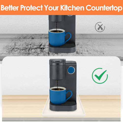 Silicone Coffee Maker Mat with Lip for Countertops 14.8''x7.9'' Translucent (Translucent / 14.8'' x 7.9'')