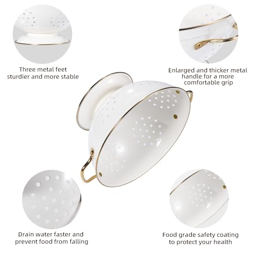 Metal Colander Set of 3 (Cream)