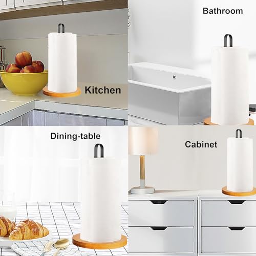 Wooden Paper Towel Holder Countertop (2 Pack-black)