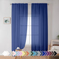 Royal Blue Sheer Curtains 72 Inches Long 2 Panels for Living Room (Royal Blue / 42"W x 72"L (Pack of 2))