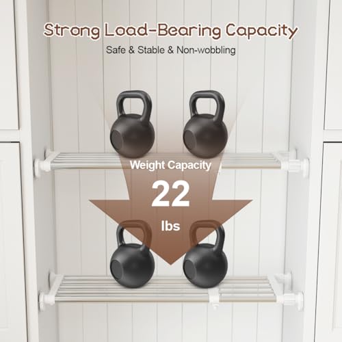 Expandable Tension Shelf Rod (23.62 - 39.37 inches / Ivory)