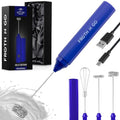 Zulay Froth N Go Milk Frother (Fusion Royal Blue / Rechargeable Frother)