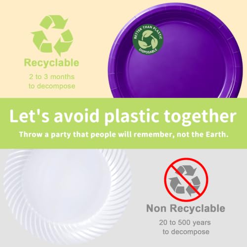 Purple Paper Plates (Purple / 50 Count (25-9" & 25-7"))