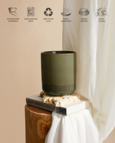 Kitchen Utensil Holder Countertop (Brown Green)