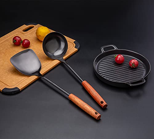 Spatula & Ladle Wok Tool Set (Black-2 Pieces Set)