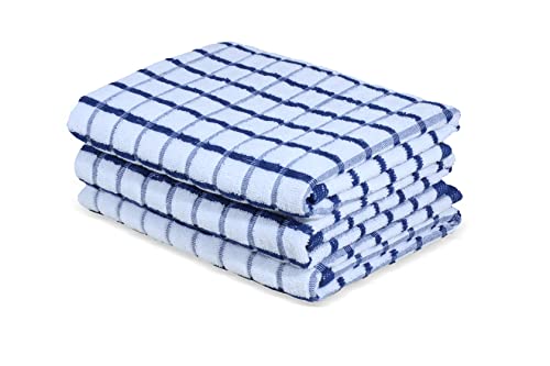 Kitchen Towels Cotton Dish Towels 20”x30” (20" x 30" (Set of 3) / 049 Black/White Terry)