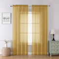 Gold Sheer Curtains 84 inches Long 2 Panels Set (Gold / 42"W x 84"L (Pack of 2))