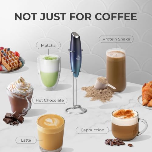 Powerful Milk Frother Wand With Duracell Batteries (Celestial Waters / Z1 Motor + Batteries)