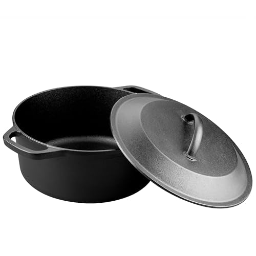 Pre Seasoned Cast Iron Dutch Oven with Lid (6 QT)