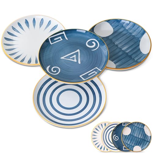 Japandi Dinner Plates Set of 4 (8 Inch Dinner Plates Set of 4)