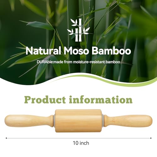 10 inch Wooden Rolling Pin for Baking (10 inch)