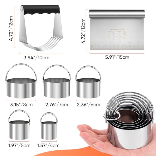 Stainless Steel Biscuit Cutter Set (3 Pcs Pastry Cutter Set)