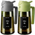 2PCS Olive Oil Dispenser and Oil Sprayer (Grey&Green / 2 Pack)