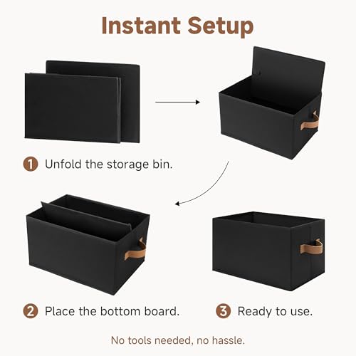 Closet Storage Bins (Large / Black)