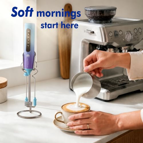 Rechargeable Milk Frother with Stand (Northern Lights)