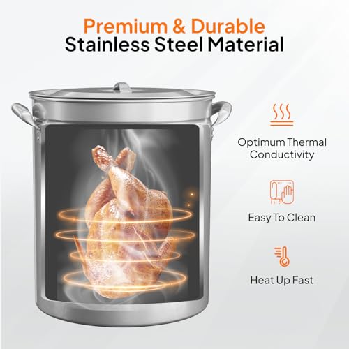 62QT Stainless Steel Stock Pot for Boiling Seafood (62 Quarts)