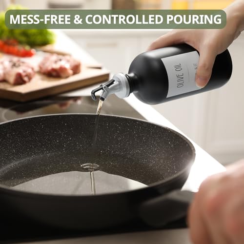 Olive Oil Dispenser Bottle for Kitchen (Black)
