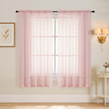 Extra Wide Blush Pink Sheer Curtains for Windows 63 inch Length (59"W x 63"L (Pack of 2) / Blush Pink)