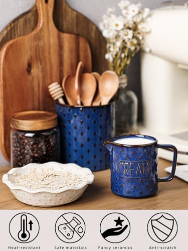 Ceramic Creamer Pitcher (Vintage Blue)