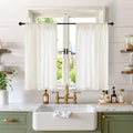 Short Ivory Linen Curtains 36 Inches Long for Cafe Kitchen (Ivory / 30"W x 36"L (Pack of 2))
