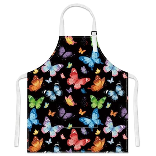 Parent Child Matching Aprons with Pocket (Black Butterfly)