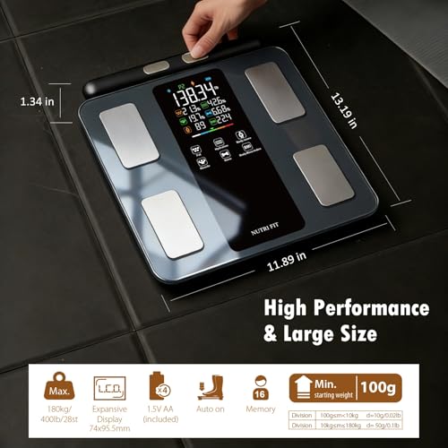 Smart Scale for Body Weight 8 (Vivid Black)