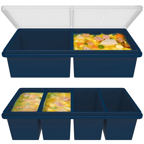 Silicone Freezer Trays with Lids (Dark Blue)