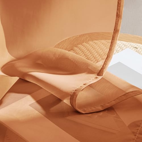 Fall Orange Sheer Curtains 108 Inches Long 4 Panels 42 x 108 Inches (42"W x 108"L (Pack of 4) / Orange)