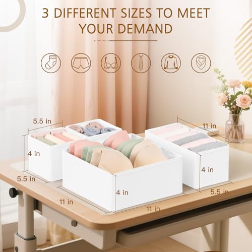 26 Pack Drawer Organizer for Clothes (26 PACK White)