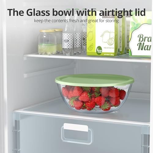 Extra Large Glass Mixing Bowls Clear Glass Salad Cooking Bowls for Kitchen Salad Bread Storage